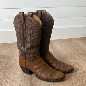 Tony Lama Brown and Cream Western Boots
